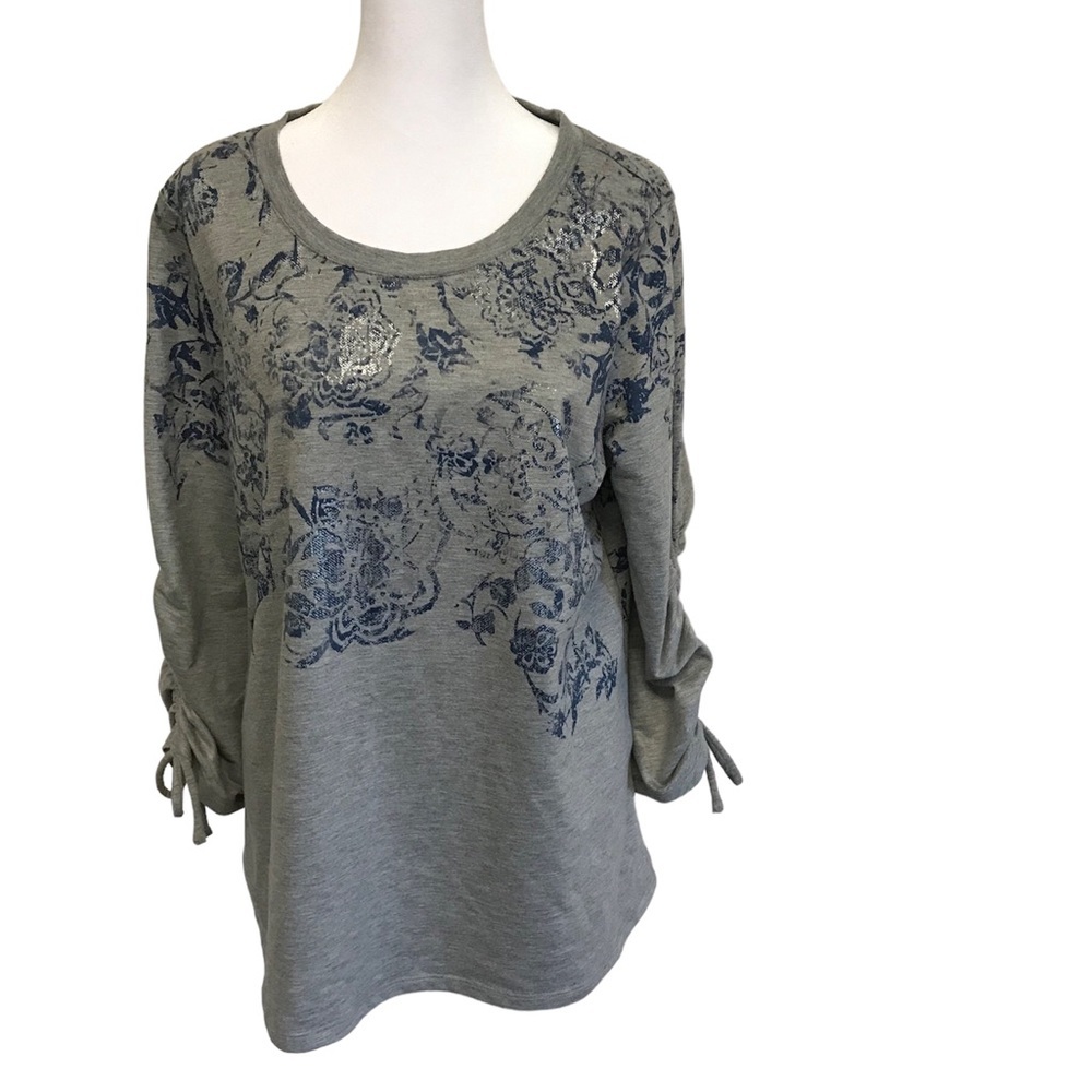 Sunday Knit Tee Grey Blue Women’s Large